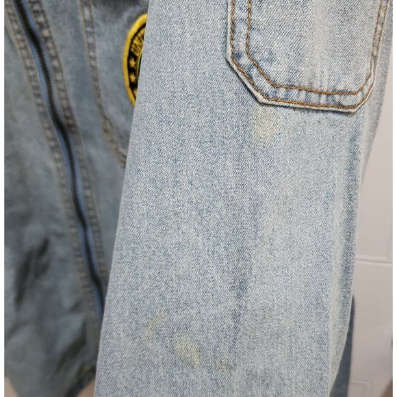 VTG Duke Haband USA Army Jungle Patch Flannel Lined Denim Full Zip Jacket Size M - Picture 9 of 16